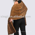 Women Fur Shawl Ruffled Knitted Mink Fur shawl